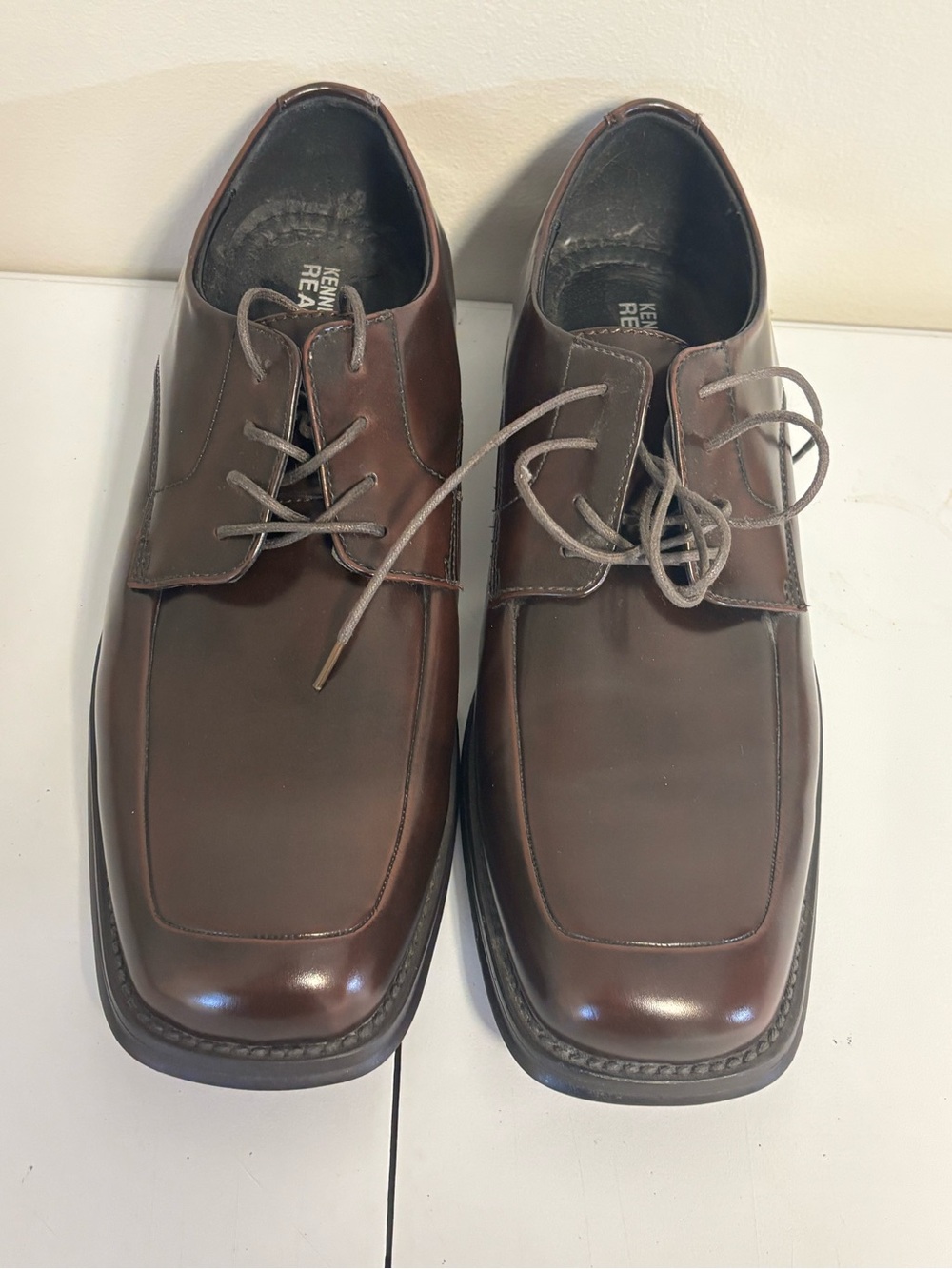 Kenneth Cole Reaction Men's Dark Brown Leather Lace-Up Derby Shoes